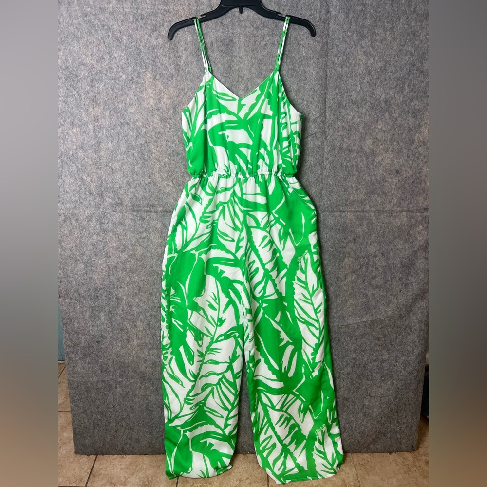 Lilly Pulitzer for Target Green and White Leaf Print Jumpsuit